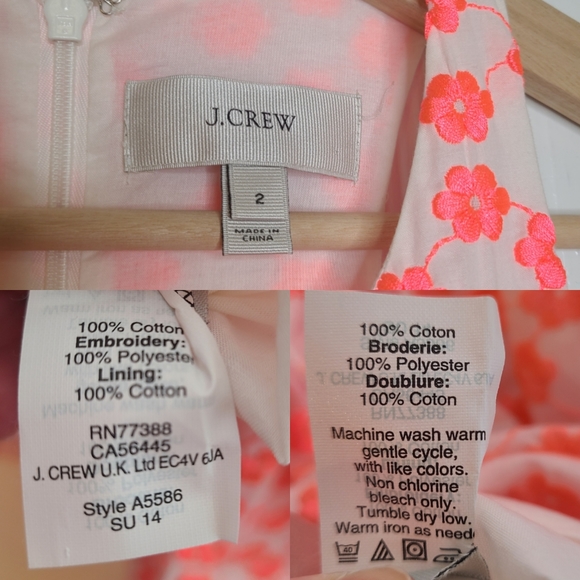 J. Crew Neon Pink Floral Embroidered Halter Racer Dress with Pockets - Picture 7 of 8
